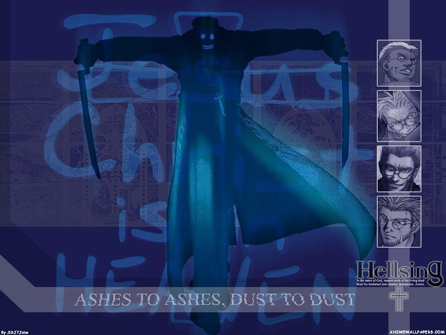 Blue poster man cape sword free wallpaper for desktop - medium preview image