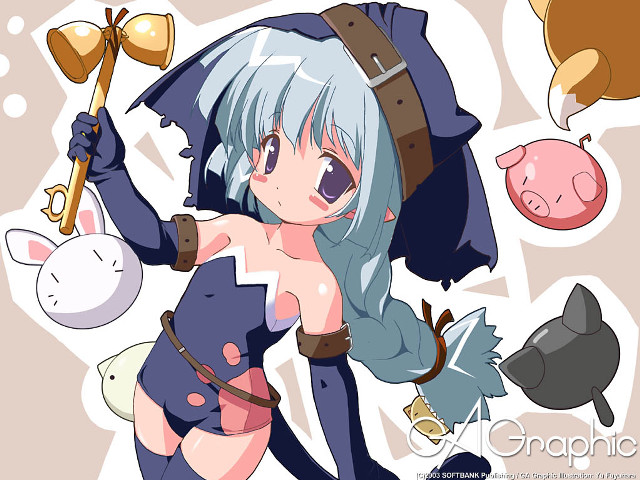 Cartoon cat hair bunny glasses free wallpaper for desktop - medium preview image