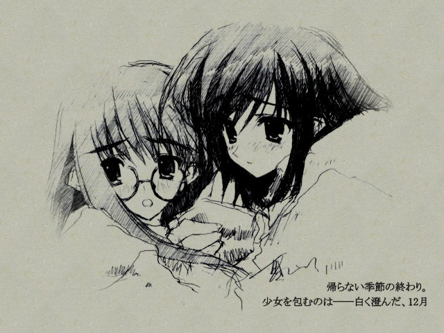 Two girls glasses ponytail manga free wallpaper for desktop - medium preview image