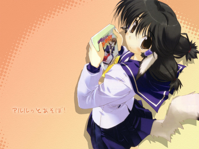 Girl uniform book phone animal free wallpaper for desktop - medium preview image