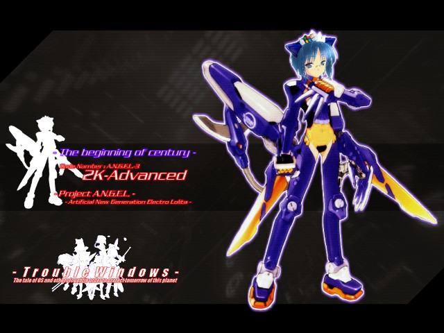 Anime sword character blue hair free wallpaper for desktop - medium preview image