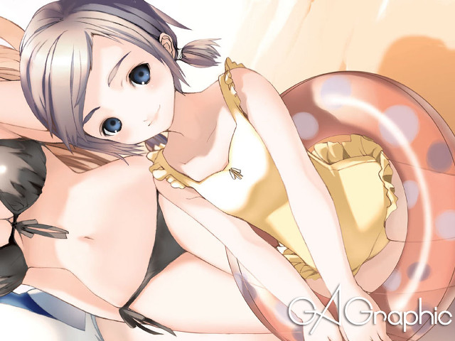 Woman bikini bed cat aya #2 free wallpaper for desktop - medium preview image