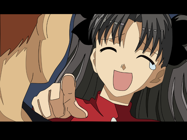 Girl smile pointing turtleneck manga free wallpaper for desktop - medium preview image