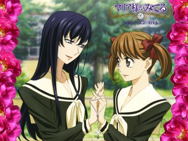 Anime girls flower portrait school free wallpaper for desktop - medium preview image