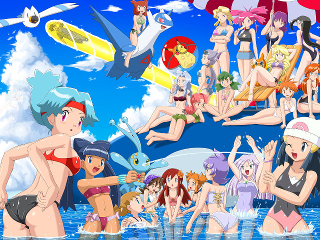 Water group beach bikini sky free wallpaper for desktop - medium preview image