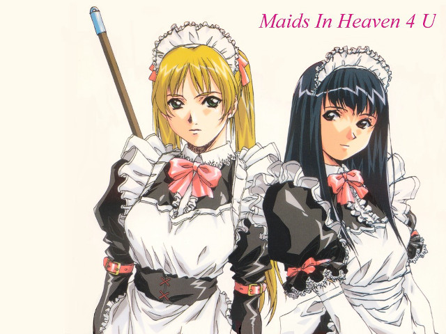 Maid heaven anime illustration broom free wallpaper for desktop - medium preview image