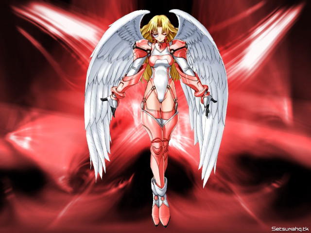 Angel woman red room feathered free wallpaper for desktop - medium preview image