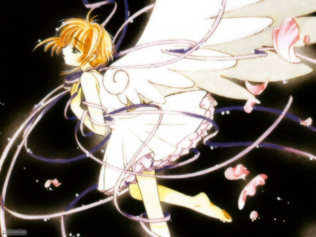 Anime white dress wings pink free wallpaper for desktop - medium preview image