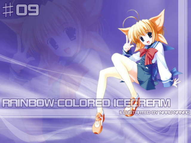 Anime girl cat ears bowtie free wallpaper for desktop - medium preview image