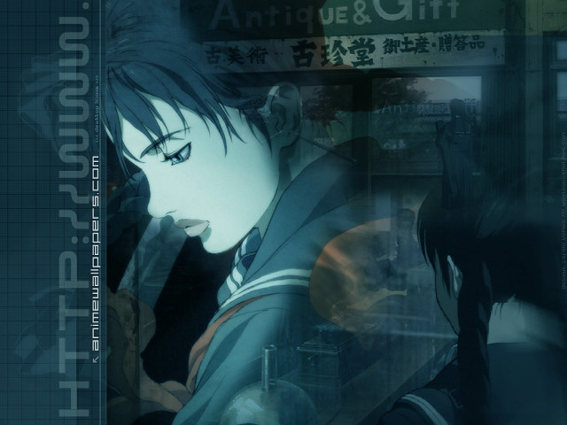 Man woman cityscape hologram schooluniform free wallpaper for desktop - medium preview image