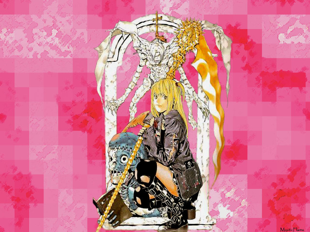 Woman sitting sword demon pink free wallpaper for desktop - medium preview image