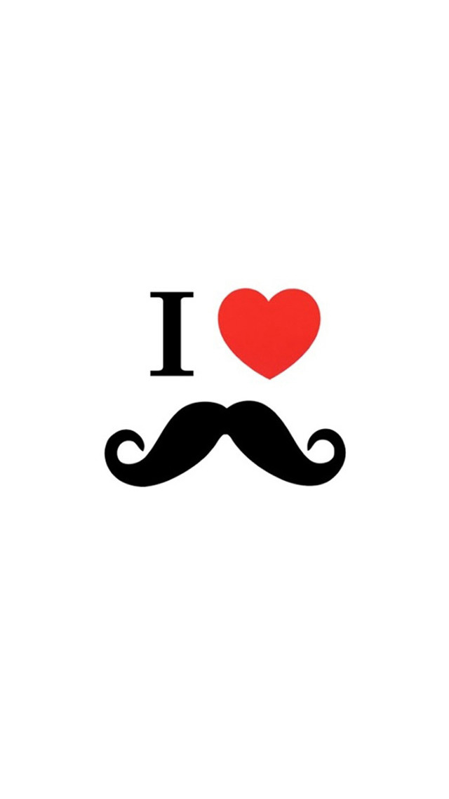 Mustache heart i love mustaches free wallpaper for mobile - medium preview image