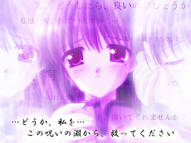 Purple hair anime girl cellphone free wallpaper for desktop - medium preview image