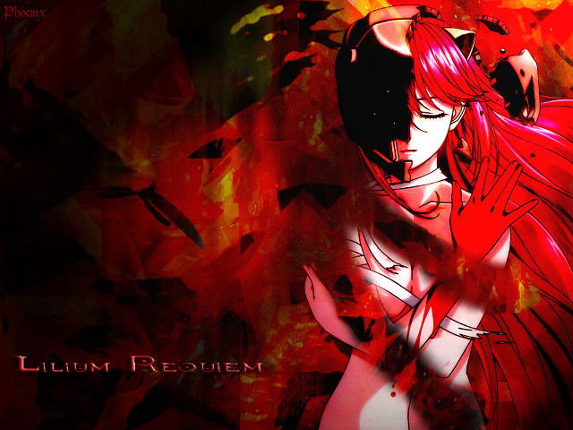 Redhair woman demonfire bloodsplatter gothic free wallpaper for desktop - medium preview image