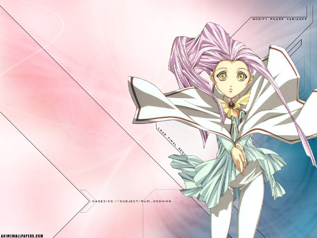 Anime purplehair whitedress pinkblue hologram free wallpaper for desktop - medium preview image