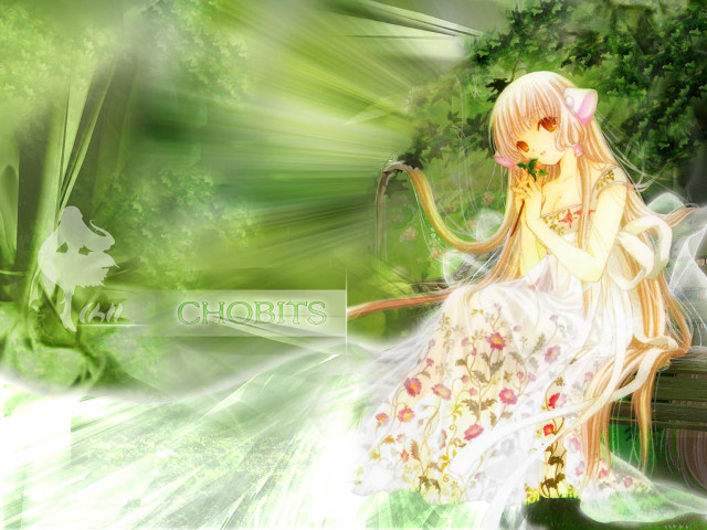 Girl bench garden anime fantasy free wallpaper for desktop - medium preview image