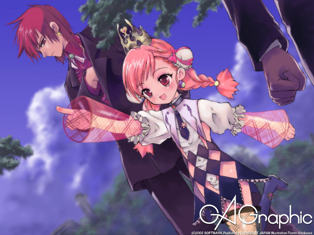 Anime couple gothic flowers braid free wallpaper for desktop - medium preview image