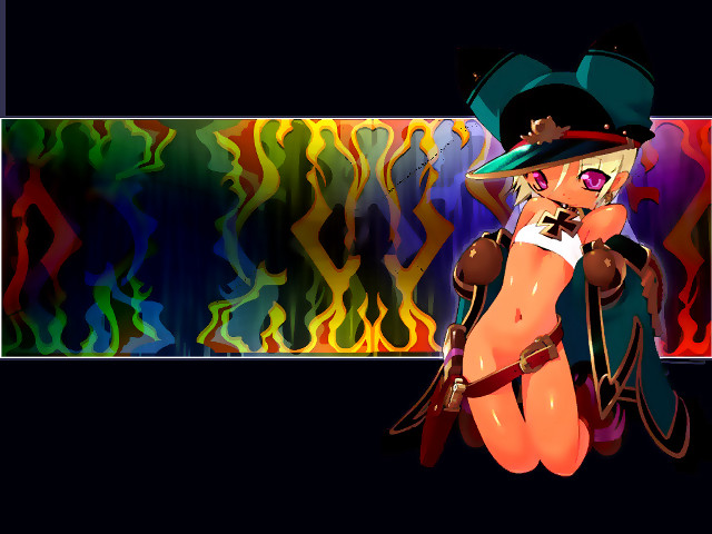 Woman hat dress gun colorful free wallpaper for desktop - medium preview image