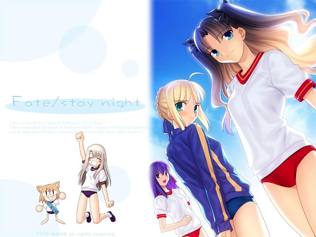 Anime girls blue sky stars free wallpaper for desktop - medium preview image