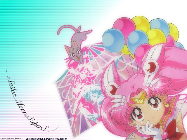 Pink hair balloons cat bow free wallpaper for desktop - medium preview image