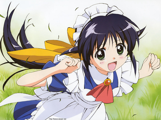 Girl running grass smile blush free wallpaper for desktop - medium preview image