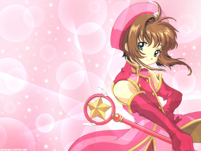 Pink dress magical girl wand free wallpaper for desktop - medium preview image