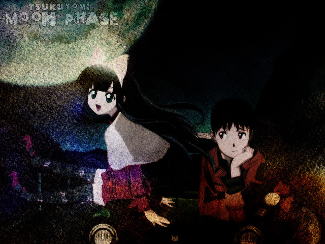 Moonlit anime bench aurora fireflies free wallpaper for desktop - medium preview image