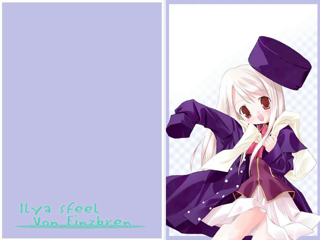 Purple dress hat anime illyasviel free wallpaper for desktop - medium preview image