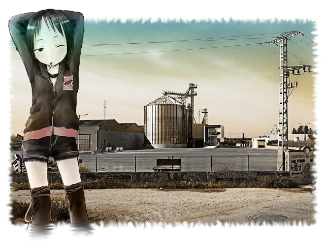 Girl black pink giantess factory free wallpaper for desktop - medium preview image