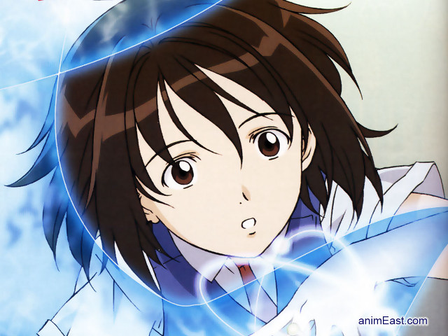 Anime character blue shirt hologram free wallpaper for desktop - medium preview image