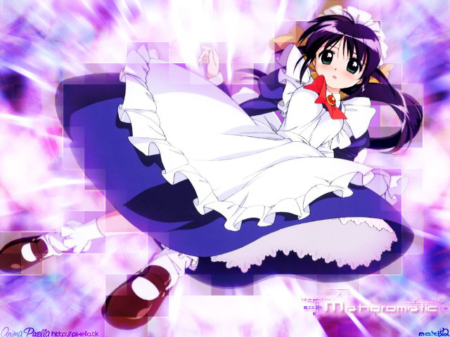 Anime girl white dress purple free wallpaper for desktop - medium preview image