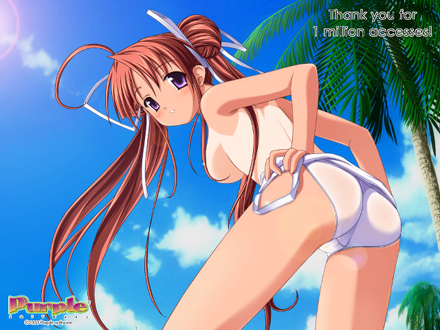 Cartoon woman bikini palm tree free wallpaper for desktop - medium preview image