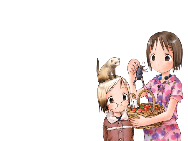 Chizuko blonde girl basket animals free wallpaper for desktop - medium preview image