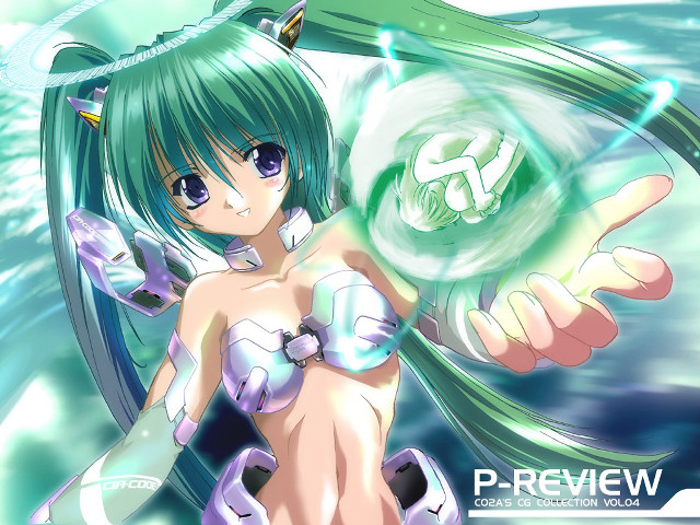 Green haired girl mermaid armor free wallpaper for desktop - medium preview image