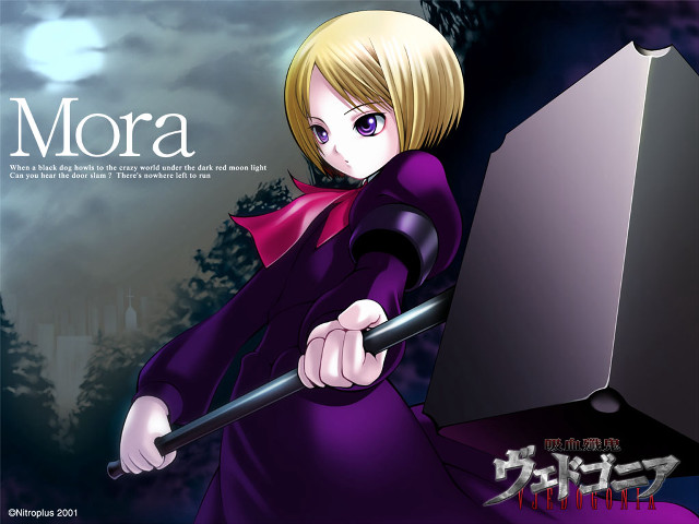 Woman purple dress sword grave free wallpaper for desktop - medium preview image