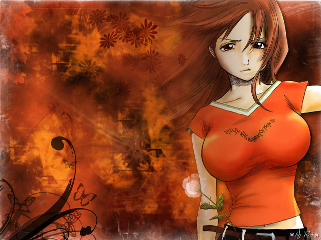 Girl fire autumn vines anime free wallpaper for desktop - medium preview image