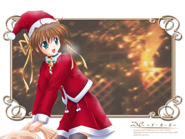 Girl red dress santa hat free wallpaper for desktop - medium preview image