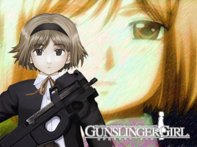 Girl gun painting blonde black free wallpaper for desktop - medium preview image