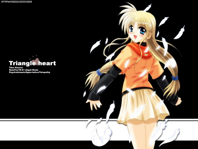 Blonde girl anime stand black free wallpaper for desktop - medium preview image