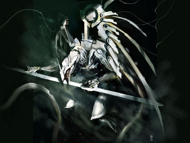 Woman sword giant squid detailed free wallpaper for desktop - medium preview image