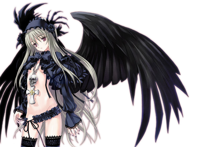 Gothic woman black wings black free wallpaper for desktop - medium preview image