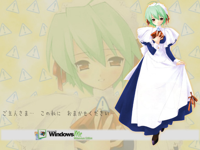 Anime greenhair whitebluedress brownbag remodernism free wallpaper for desktop - medium preview image