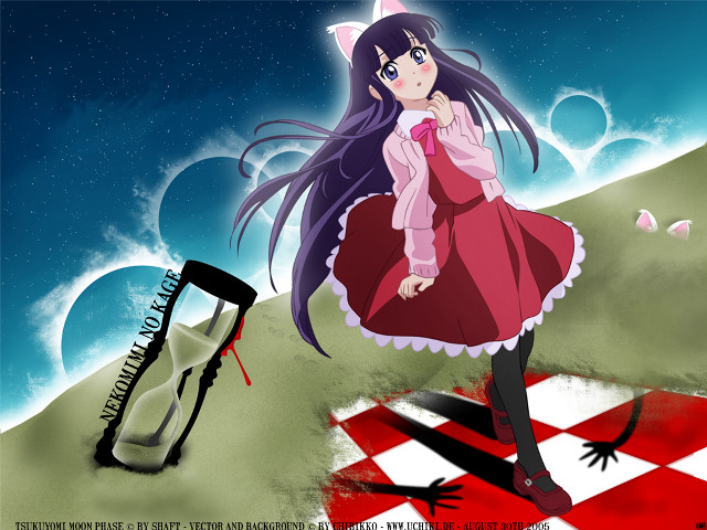 Girl dress wine checkered moon free wallpaper for desktop - medium preview image