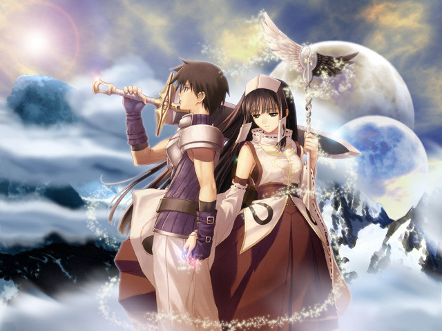 Snow armor sword bird moon free wallpaper for desktop - medium preview image