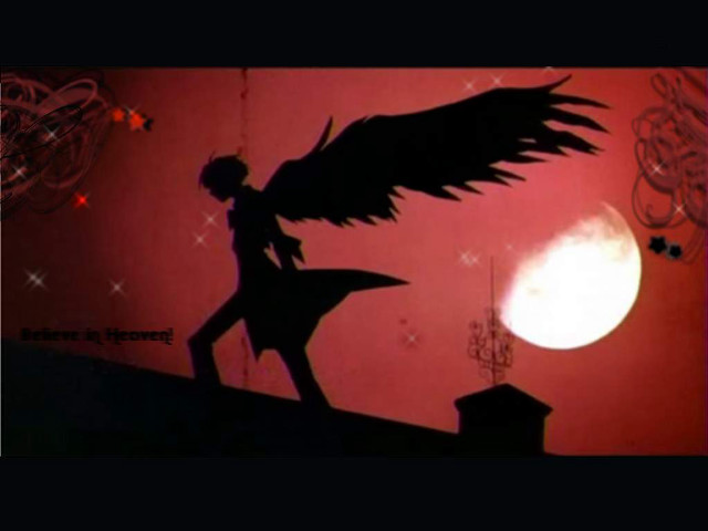 Silhouette bird fullmoon stars gothic free wallpaper for desktop - medium preview image