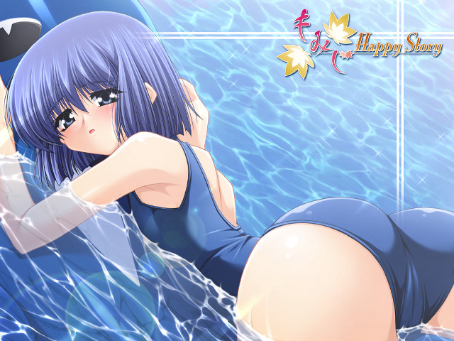 Woman blue dress water anime free wallpaper for desktop - medium preview image