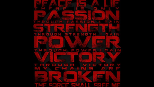 Red black poster with words free wallpaper for desktop - medium preview image