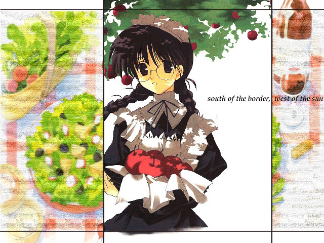 Girl dress apple vegetables wine free wallpaper for desktop - medium preview image