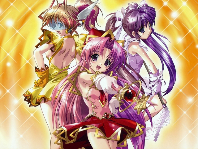 Anime girls starry rayonism magical free wallpaper for desktop - medium preview image