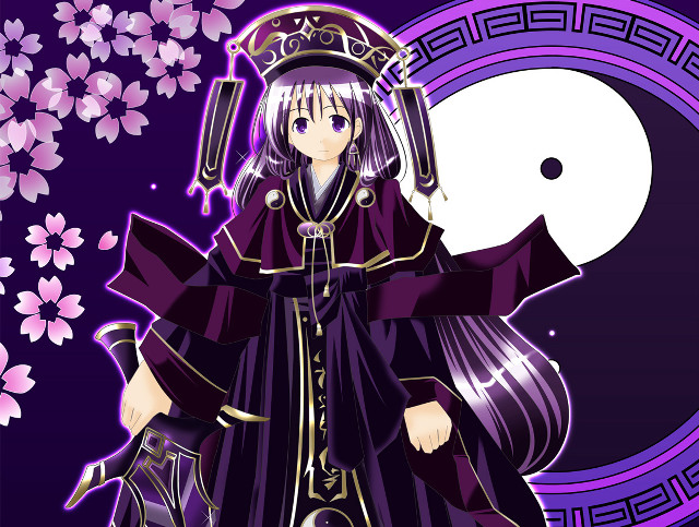 Purple woman alice prin floral free wallpaper for desktop - medium preview image